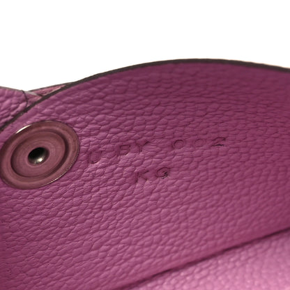 Hermes Chevre Mysore Verso Calvi Card Case Caramel Mauve Sylvestre 8 of 9