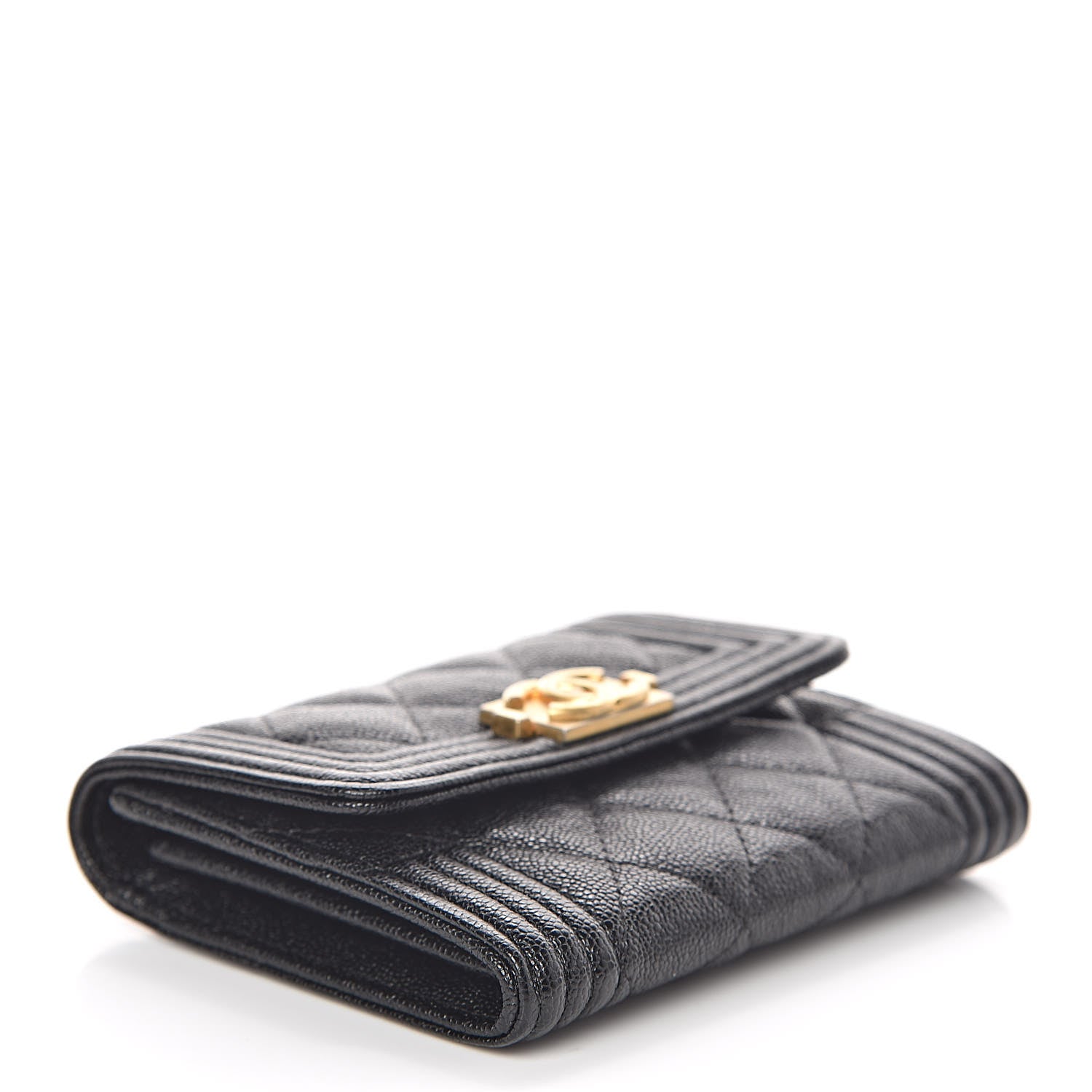 Chanel Caviar Quilted Boy Flap Card Holder Black 4 of 9