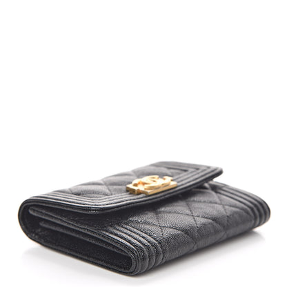 Chanel Caviar Quilted Boy Flap Card Holder Black 4 of 9