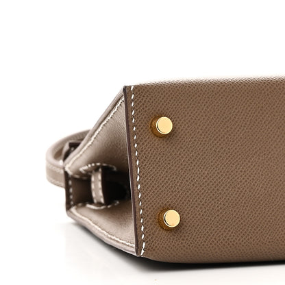 Hermes Madame Calfskin Mini Kelly Sellier 20 Etoupe 8 of 10