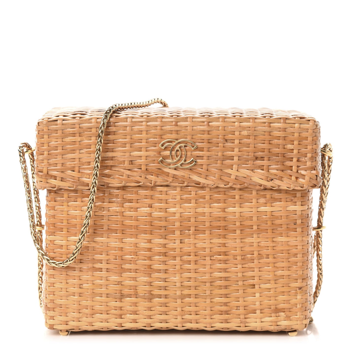Rattan Basket Shoulder Bag Beige