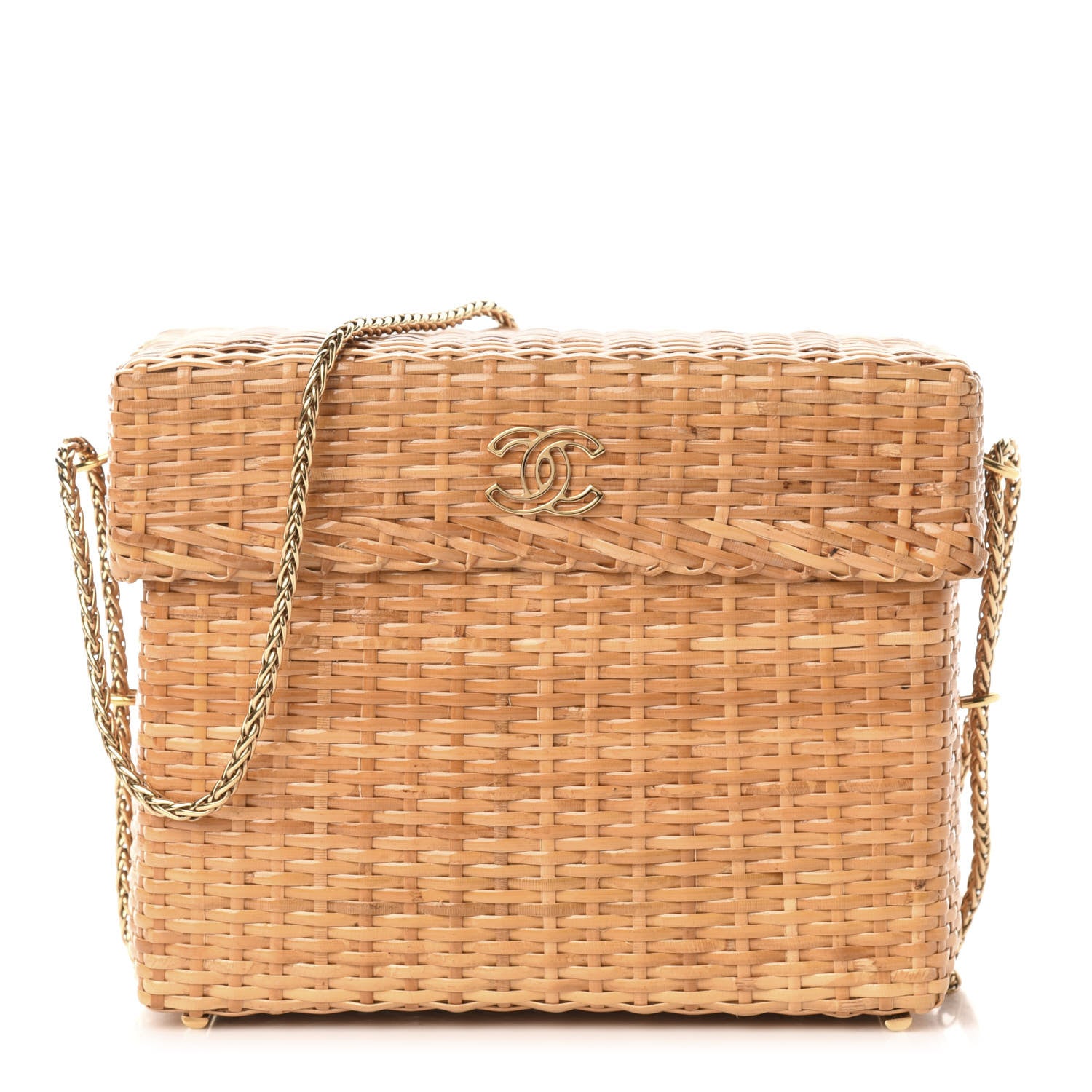 Chanel Rattan Basket Shoulder Bag Beige 1 of 11