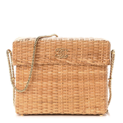 Chanel Rattan Basket Shoulder Bag Beige 1 of 11