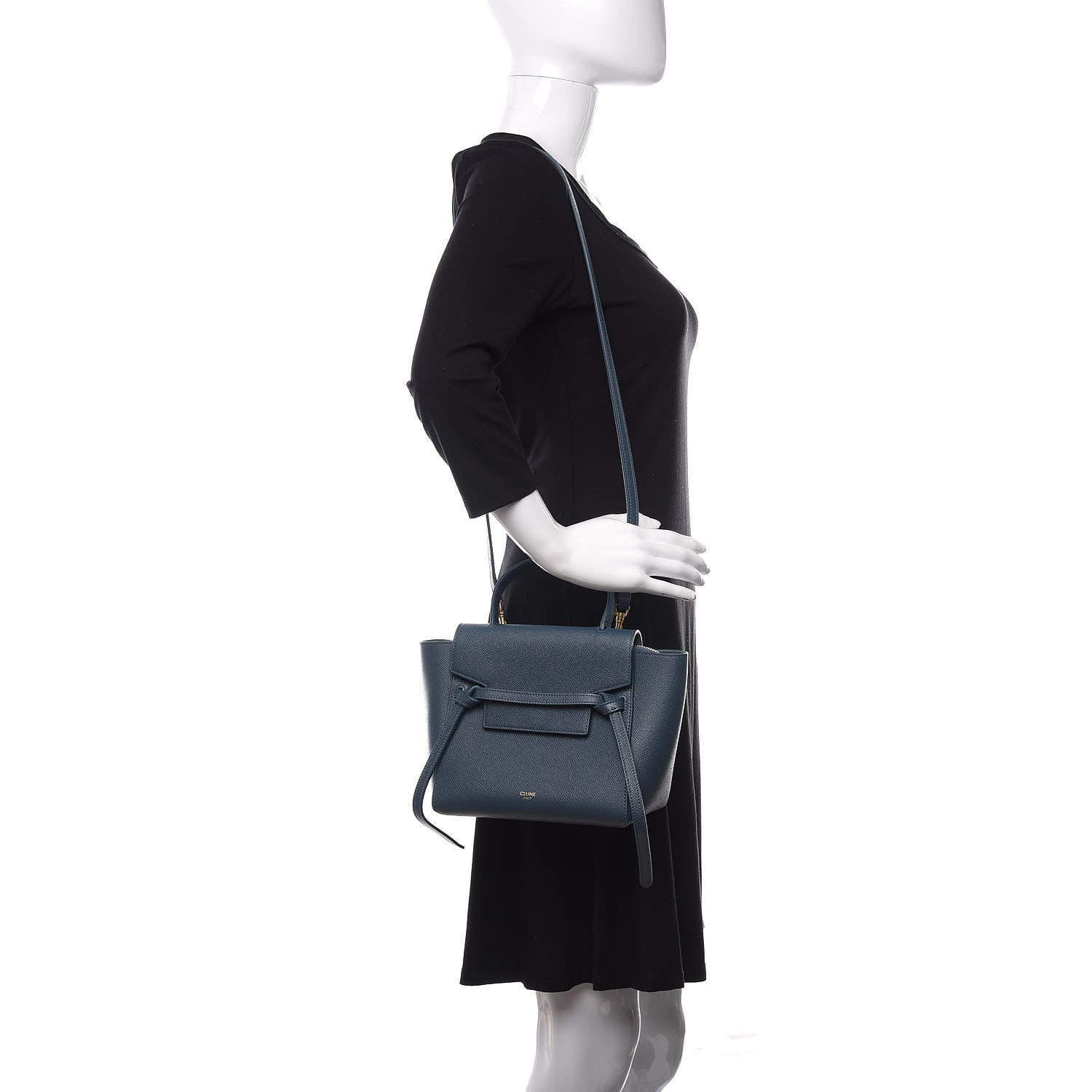 Celine Baby Grained Calfskin Nano Belt Bag Abyss Blue 3 of 10