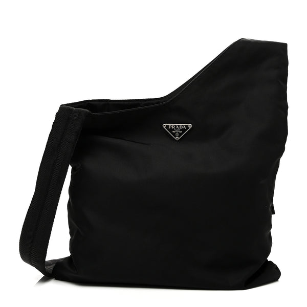 Prada Tessuto Nylon Saffiano Flat Messenger Bag Black 1875911