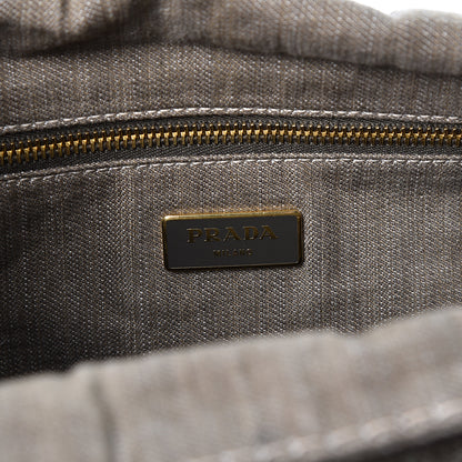 Prada Denim Logo Tote Militare 5 of 8