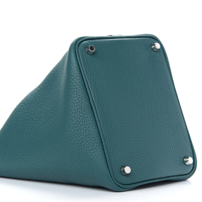 Hermes Taurillon Clemence Picotin Lock 18 PM Vert Cypress 7 of 9