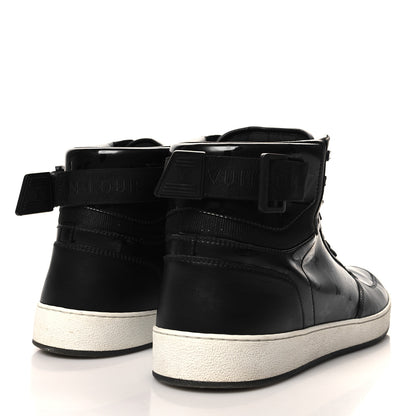Louis Vuitton Calfskin Monogram Mens Rivoli High Top Sneakers 10 Black 4 of 8