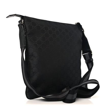 Gucci Nylon Monogram Small Flat Messenger Bag Black 3 of 11