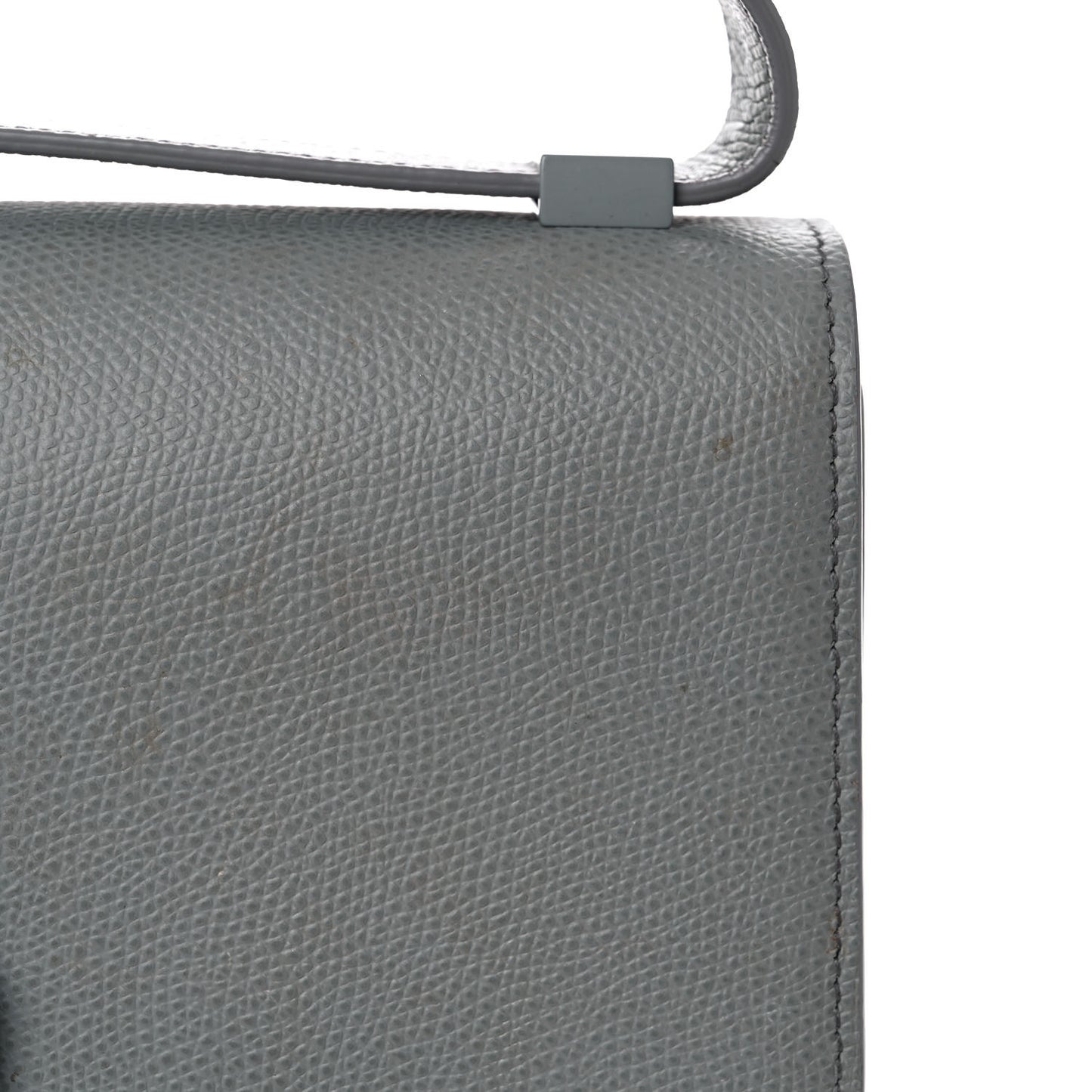 Ultra Matte Grained Calfskin 30 Montaigne Flap Bag Grey