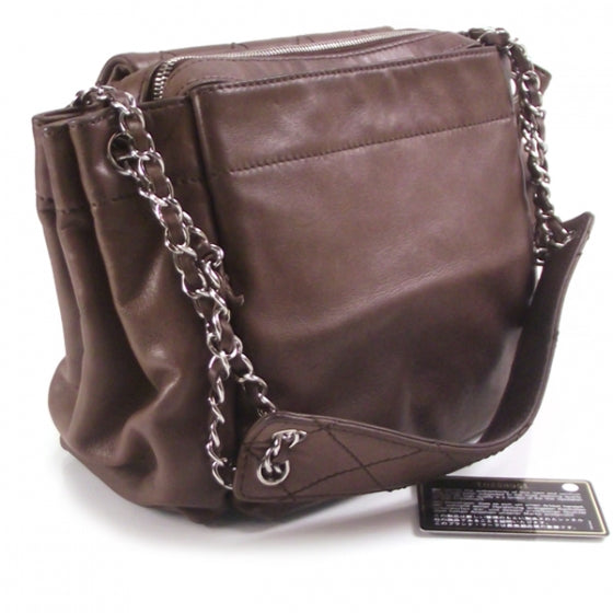 Chanel Lambskin Quilted Shoulder Bag Brown 3 of 11