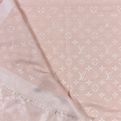 Louis Vuitton Silk Wool Monogram Denim Shawl Rose 4 of 4