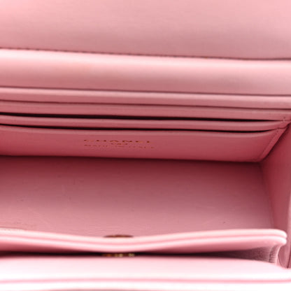 Chanel Lambskin Quilted Pearl Pyramid Clutch With Chain Pink 5 of 10