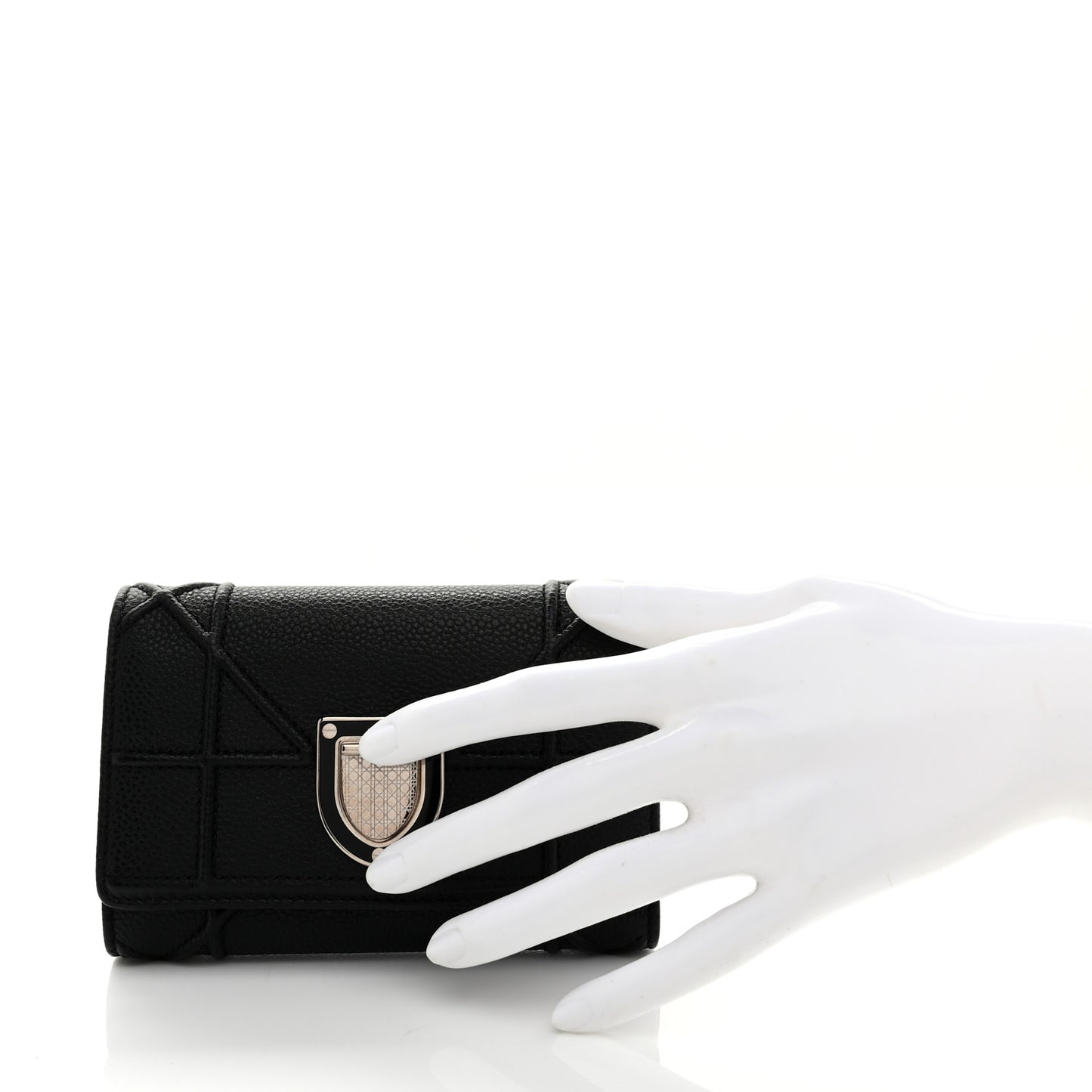 Grained Calfskin Cannage Diorama Elancee Wallet Black
