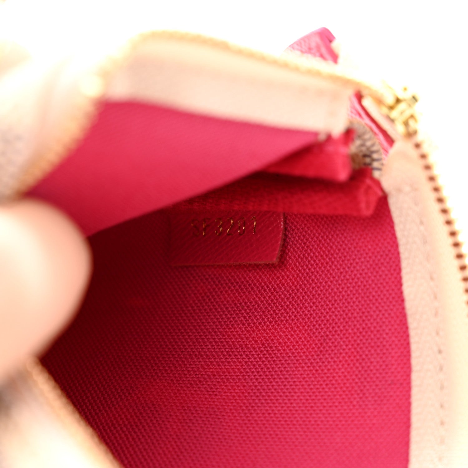 Louis Vuitton Damier Azur 2021 Christmas Animation Hollywood Mini Pochette Accessories Fuchsia 7 of 8