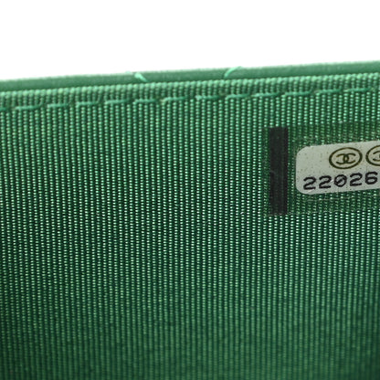 Chanel Lambskin Quilted Boy Wallet On Chain WOC Green 8 of 15
