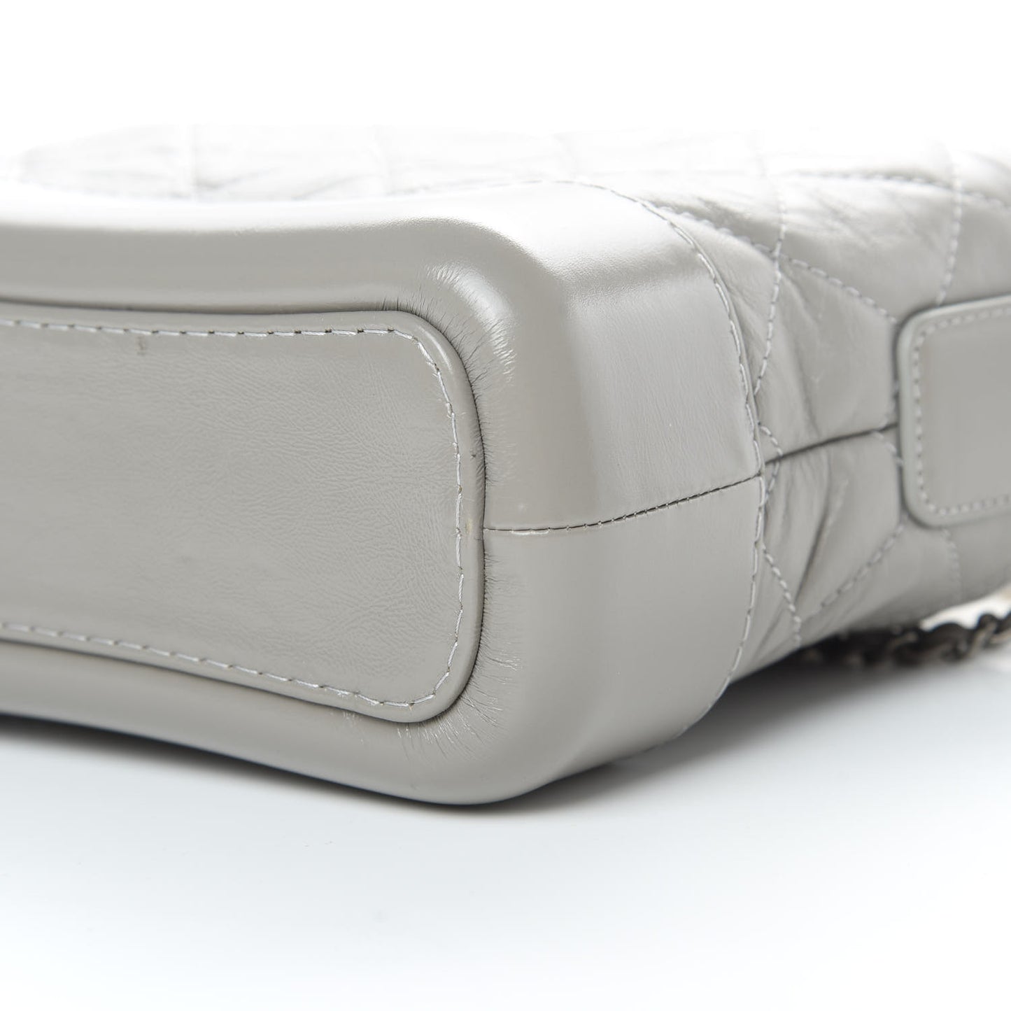 Aged Calfskin Quilted Small Gabrielle Hobo Grey