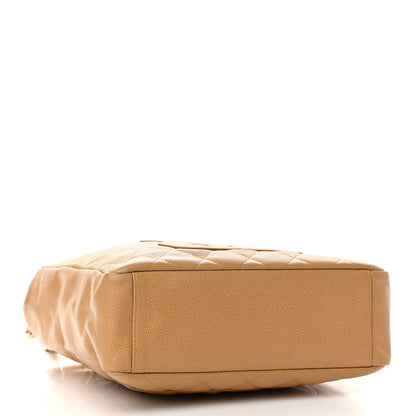 Chanel Caviar Quilted Petit Shopping Tote PST Beige 4 of 9