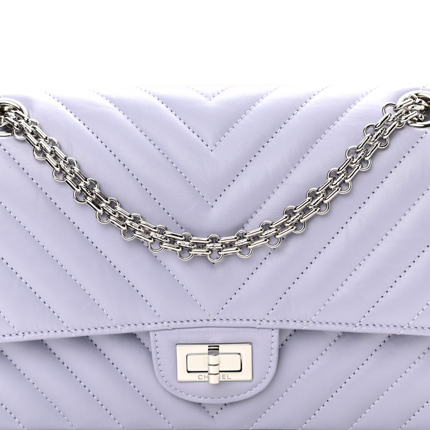Aged Calfskin Chevron Quilted 2.55 Reissue 225 Flap Light Purple