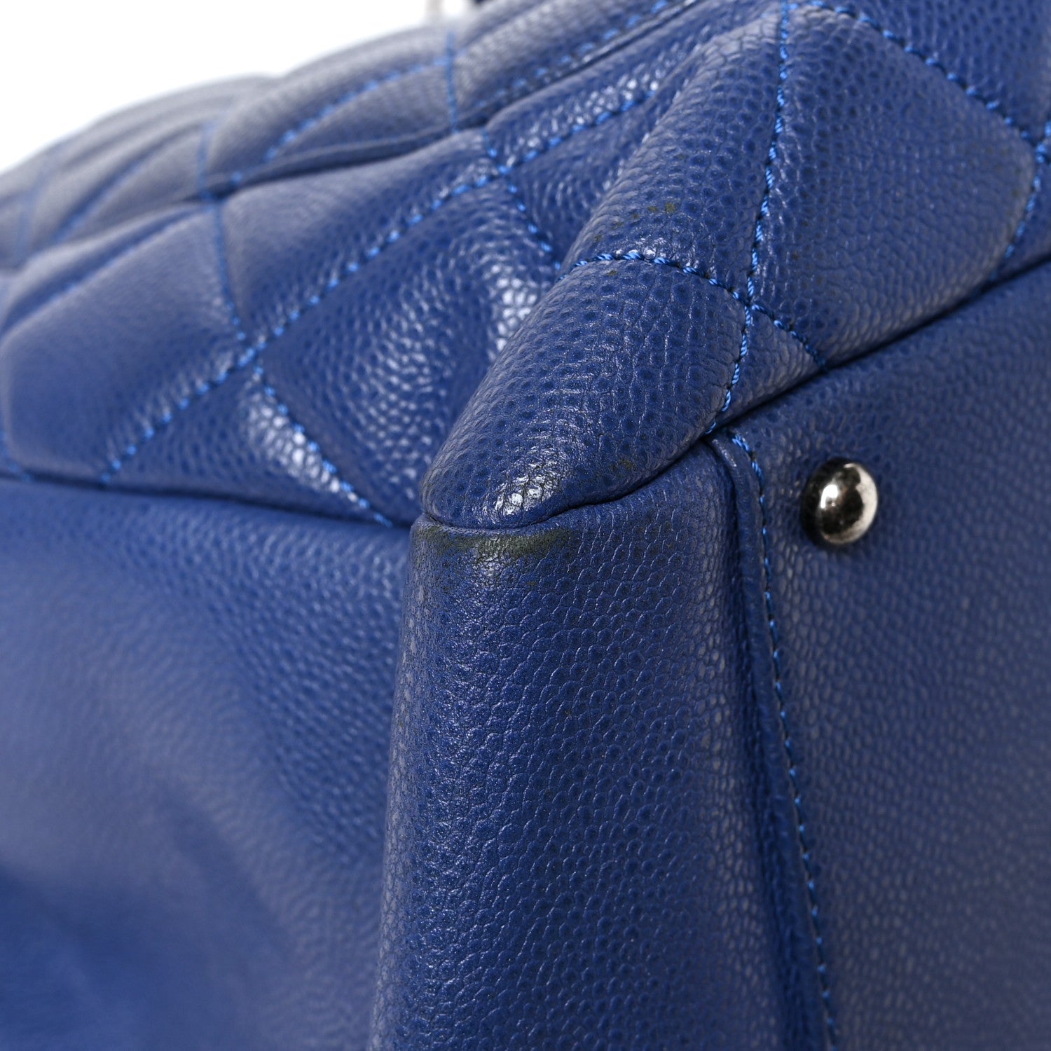 Chanel Caviar Quilted XXL Grand Shopping Tote GST Navy Blue 12 of 13