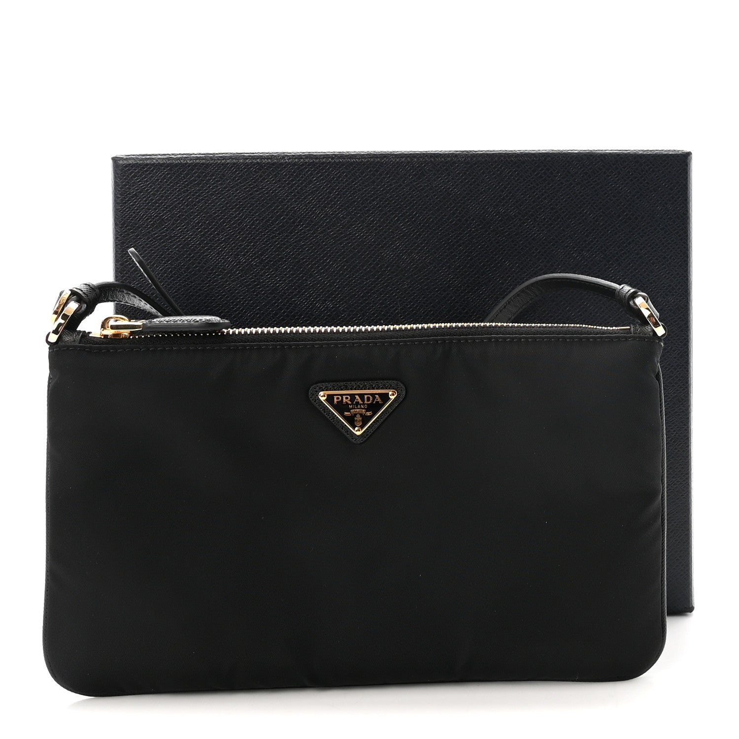 Prada Re-Nylon Saffiano Raso Shoulder Bag Black 10 of 10