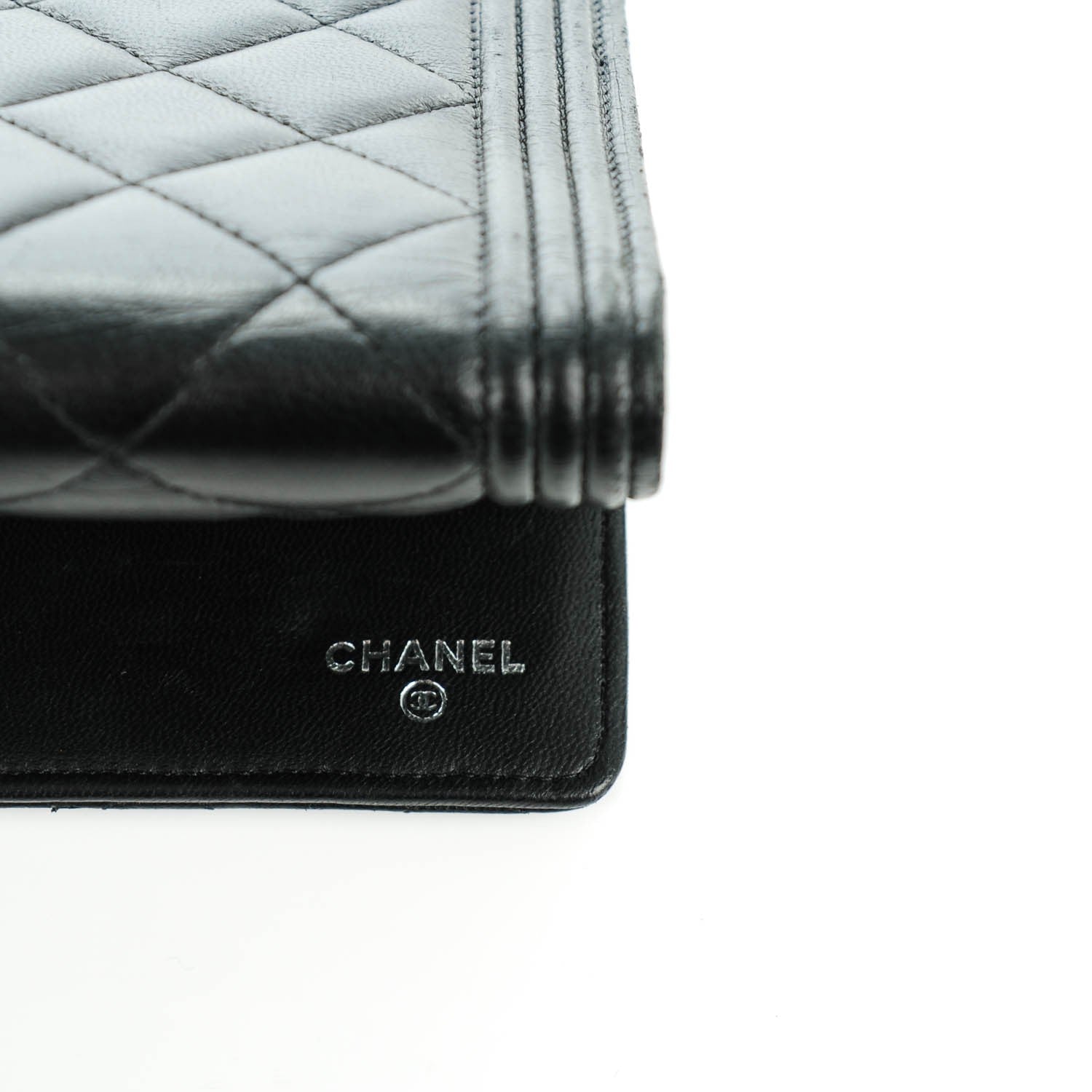 Chanel Lambskin Quilted Large Boy Flap Wallet Black 8 of 10