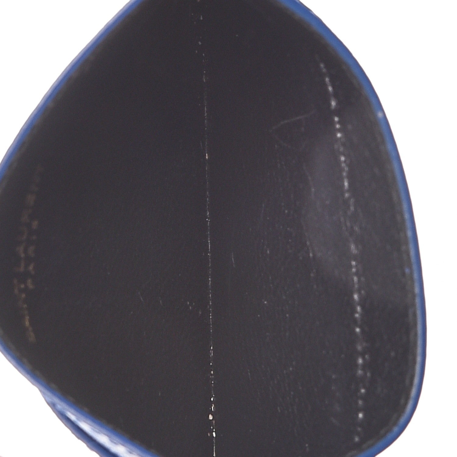 Saint Laurent Grain De Poudre Classic Letters Credit Card Case Blue Majorelle 5 of 9