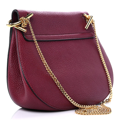 Chloe Grained Lambskin Drew Shoulder Bag Wine Purple 3 of 12