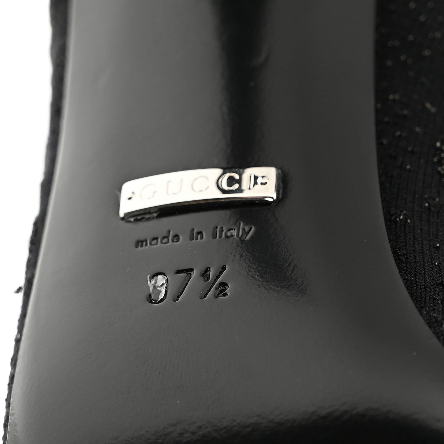 Gucci GG Jersey Knee High Boots 37.5 Black 6 of 8