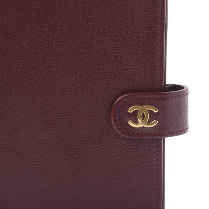 Chanel Goatskin Small Ring Agenda Planner Burgundy 9 of 9