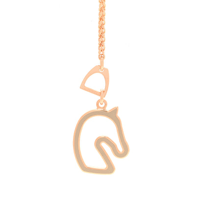 Hermes Lacquered Metal Small Tonnerre Necklace Marron Glace Rose Gold 4 of 6