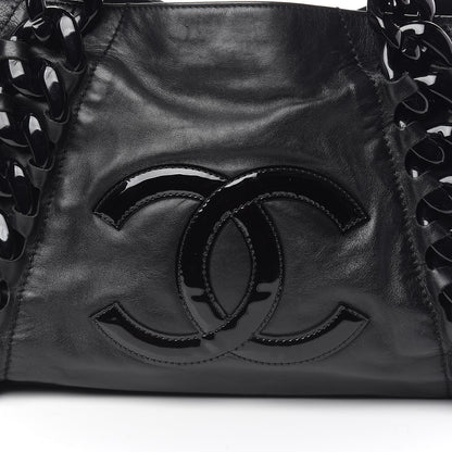 Chanel Calfskin Modern Chain Rhodoid East West Tote Black 10 of 10