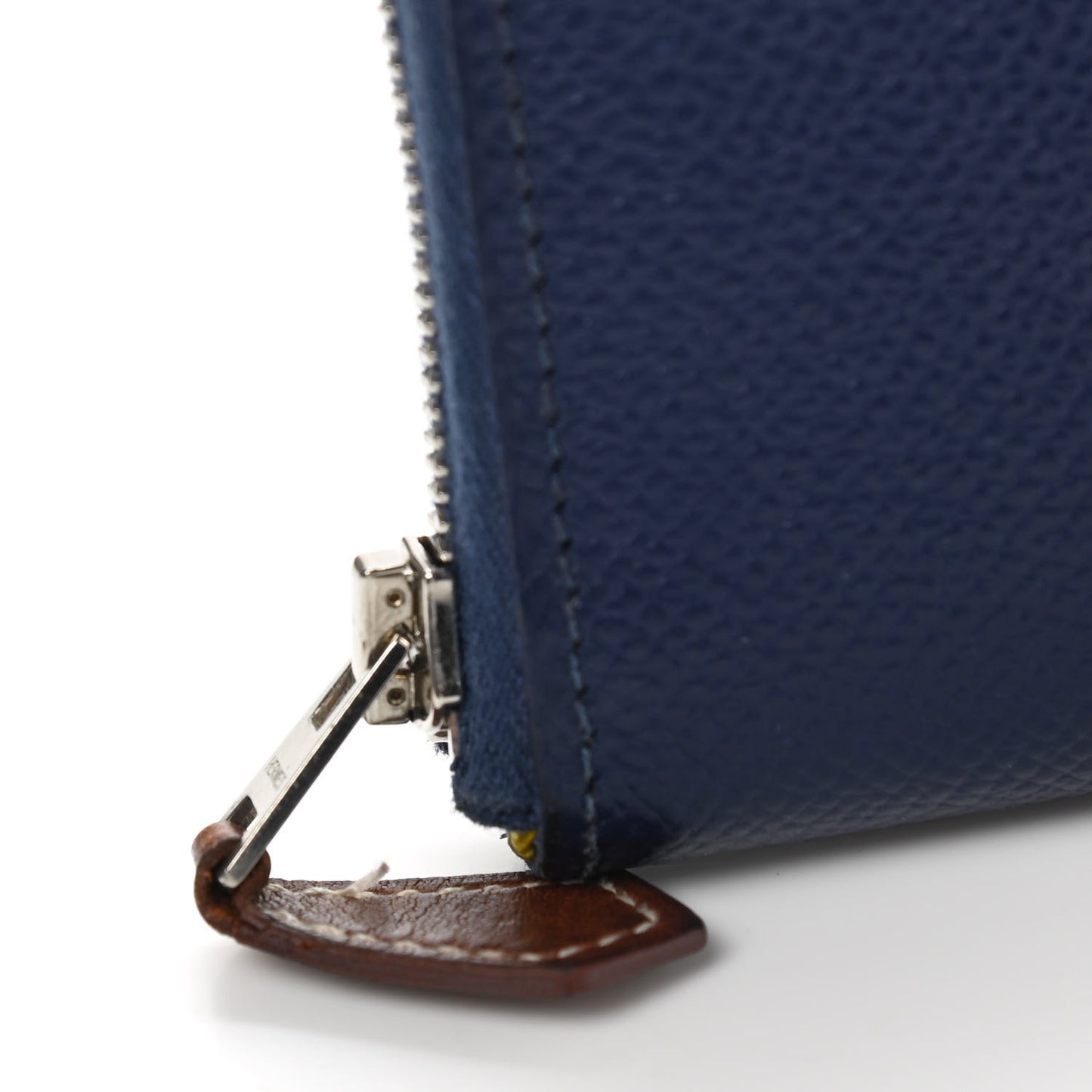 Epsom Silk'In Wallet Bleu Saphir Fauve Lime