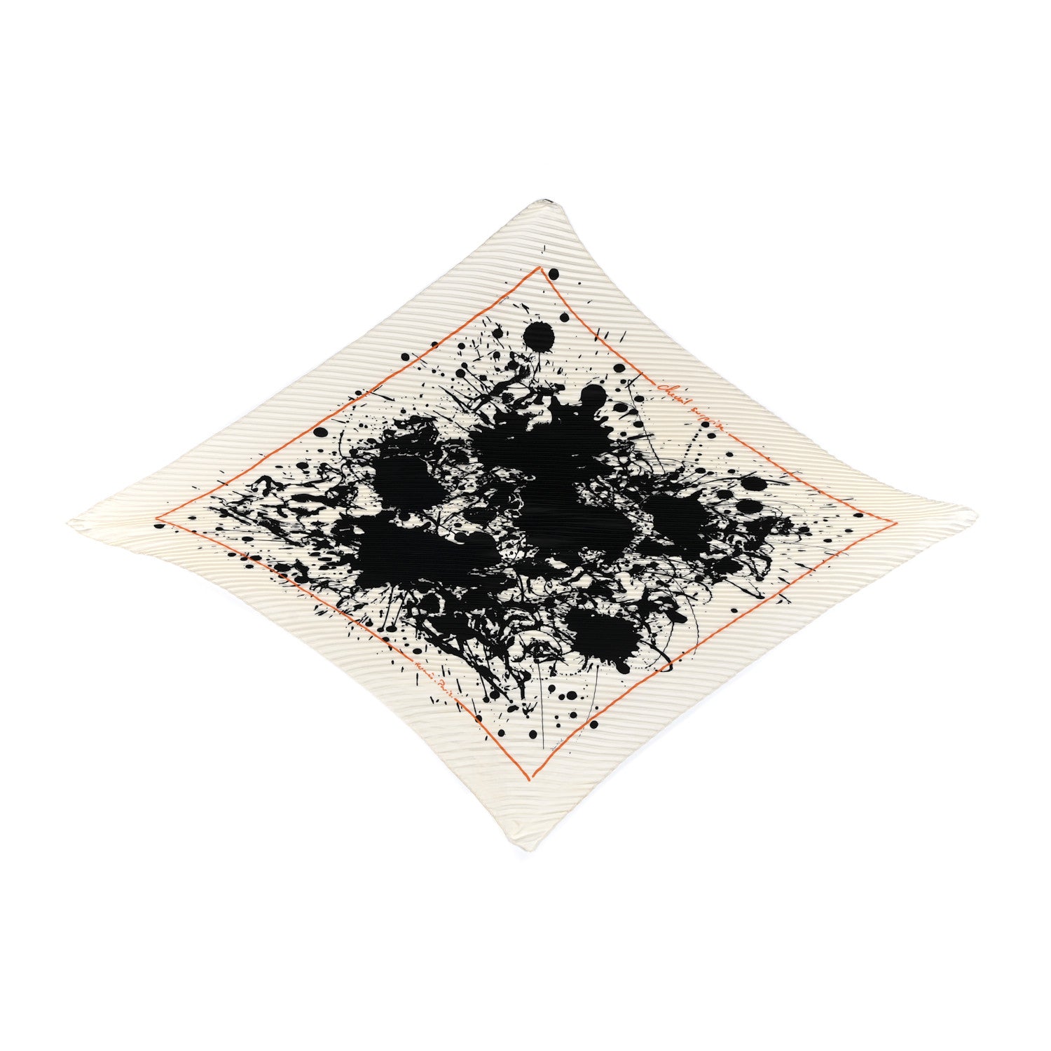 Hermes Silk Plisse Cheval Surprise Scarf 90 White Black 1 of 5