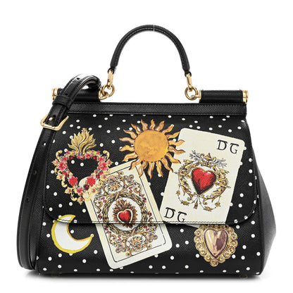 Dolce & Gabbana Dauphine Medium Miss Sicily St. Dauphine Stampata Satchel Black 1 of 11