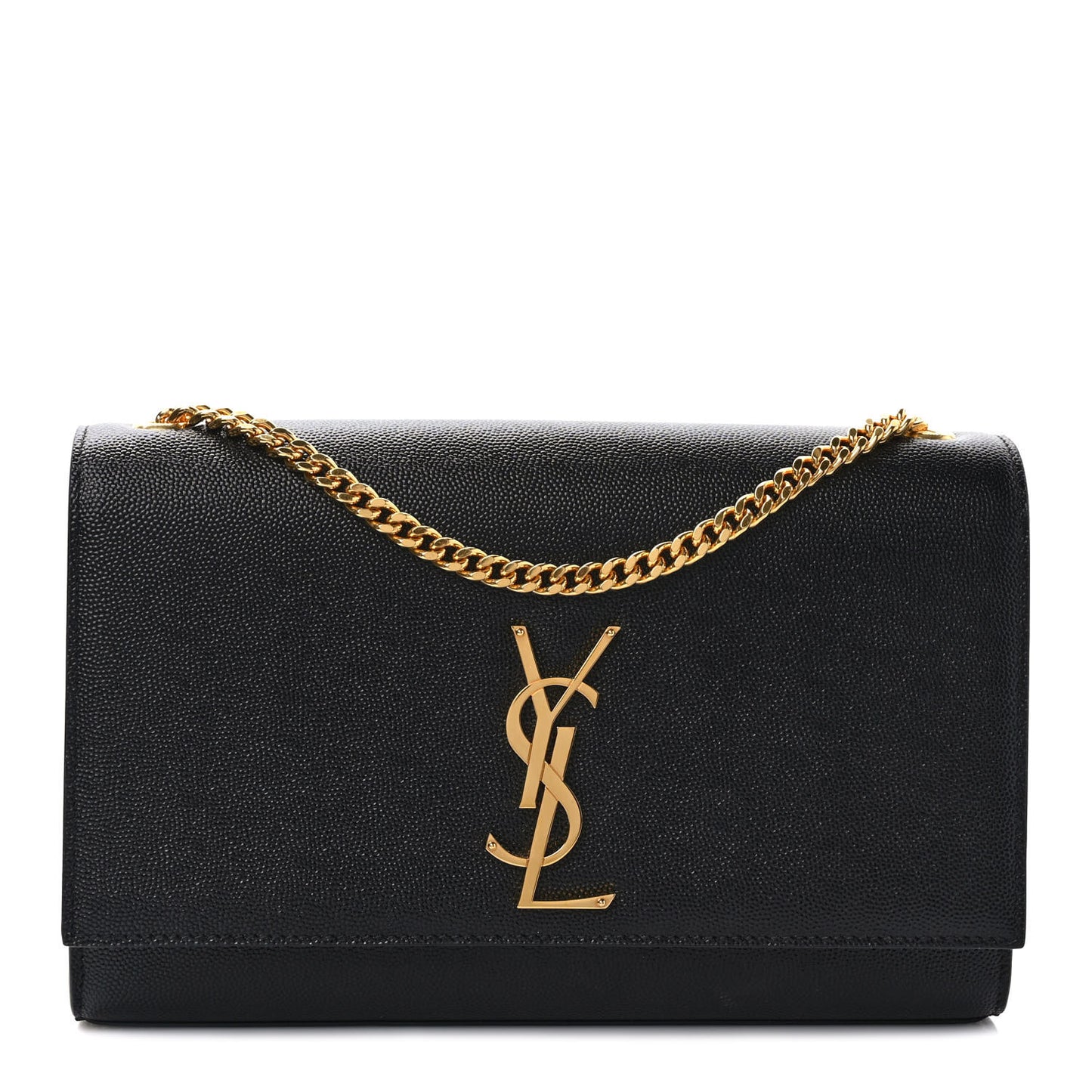 Grain De Poudre Medium Classic Monogram Kate Satchel Black