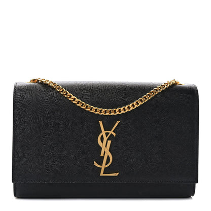 Saint Laurent Grain De Poudre Medium Classic Monogram Kate Satchel Black 1 of 8
