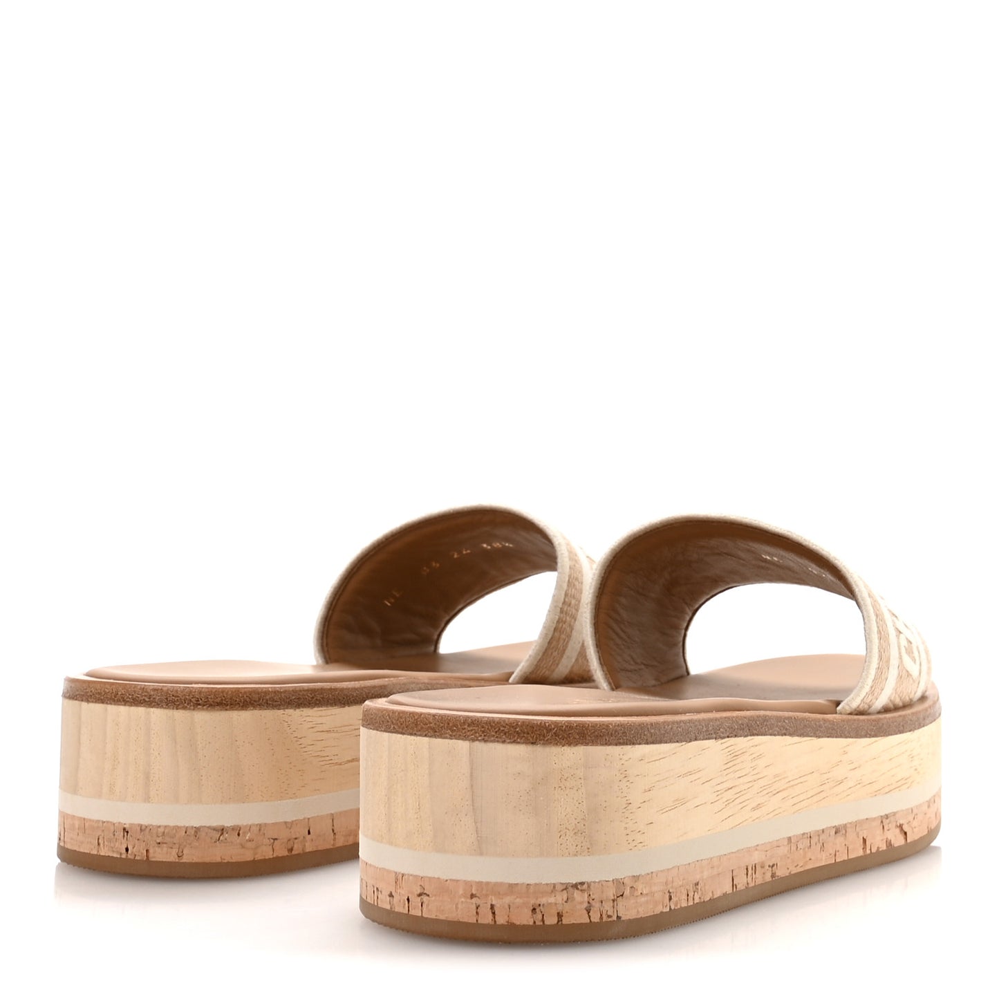 Raffia Dioriviera Embroidered Dway Platform Slide Sandals 38.5 White