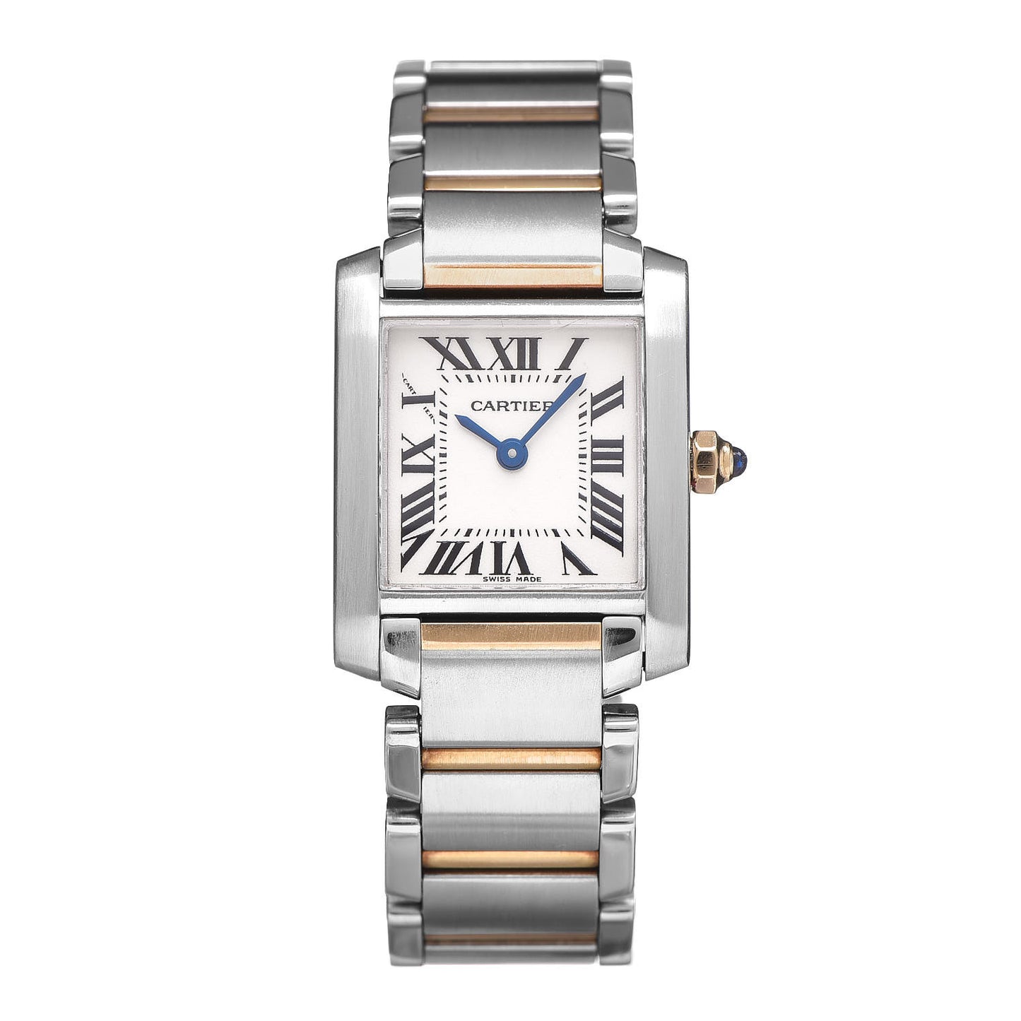 Stainless Steel 18K Yellow Gold 20mm Tank Francaise Quartz Watch