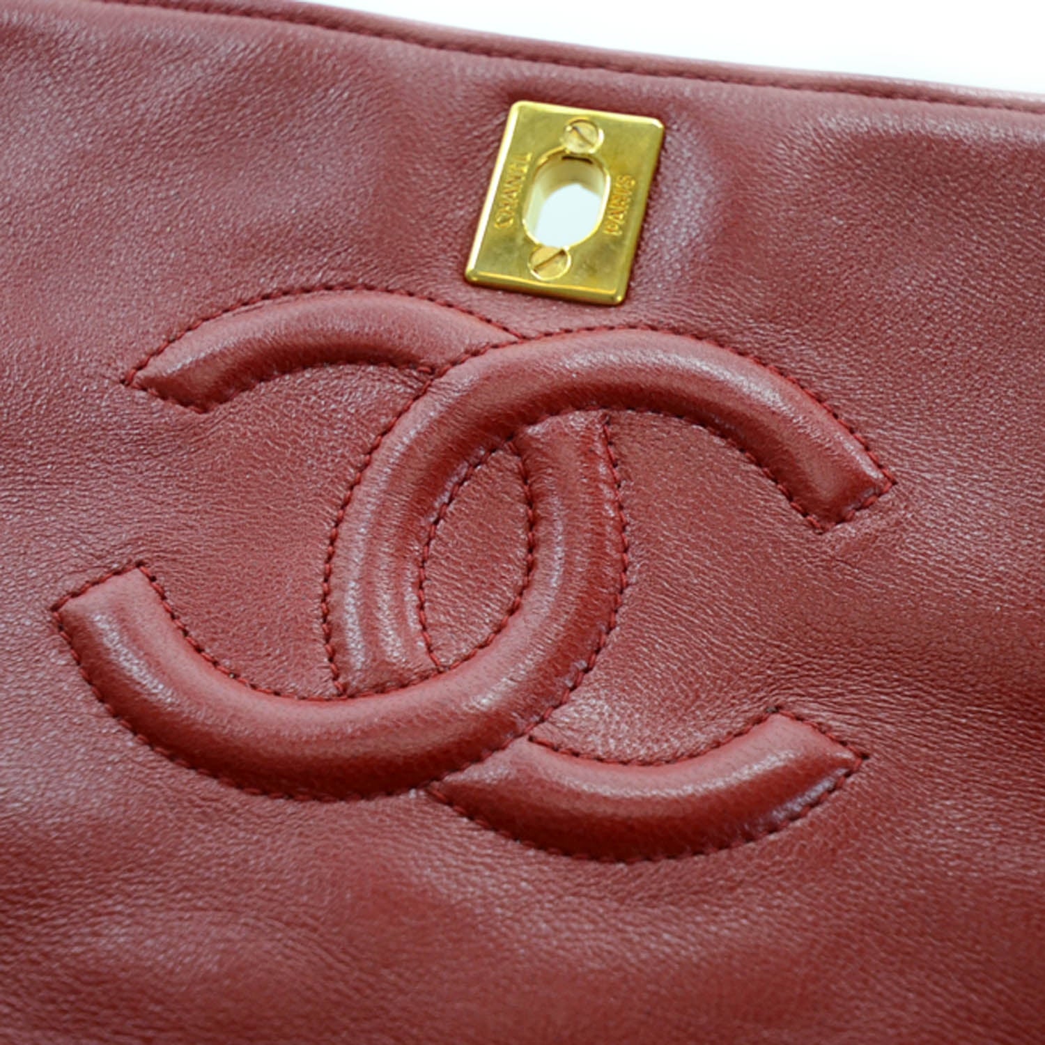 Chanel Lambskin Quilted Medium Flap Red 10 of 13