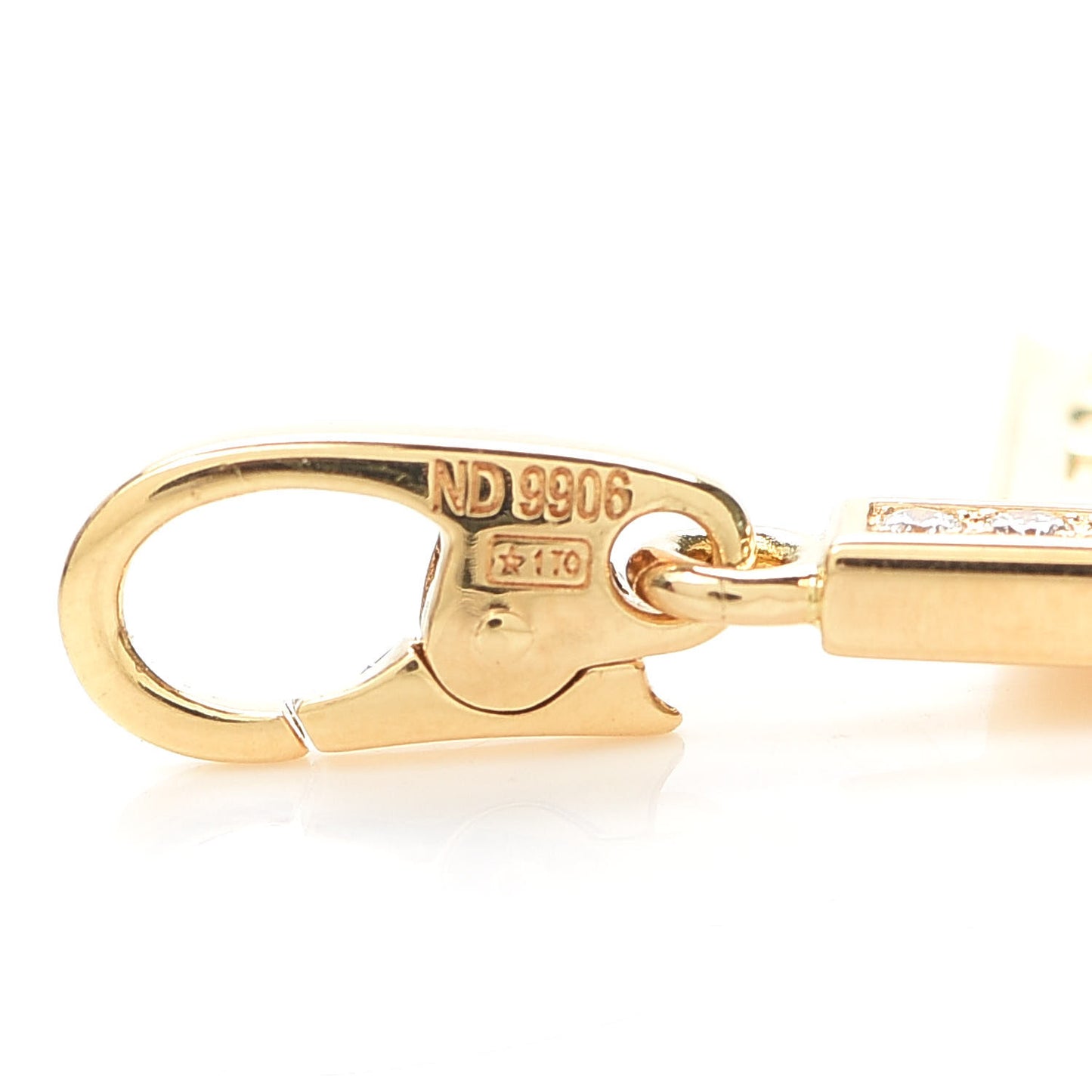 18K Yellow Gold Diamond 52nd Street Sign Charm Pendant