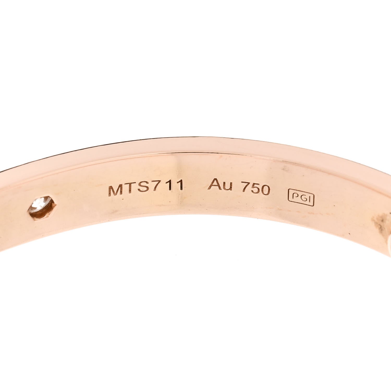 Cartier 18K Pink Gold 4 Diamond LOVE Bracelet 18 5 of 6