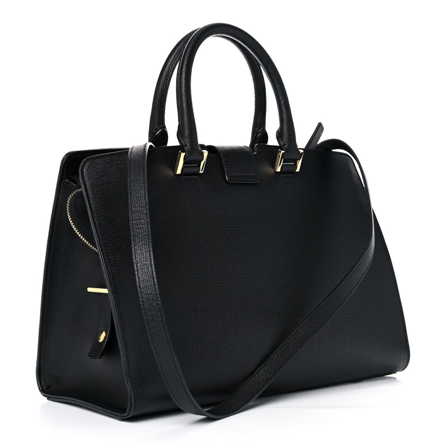Textured Calfskin Small Classic Y Cabas Black