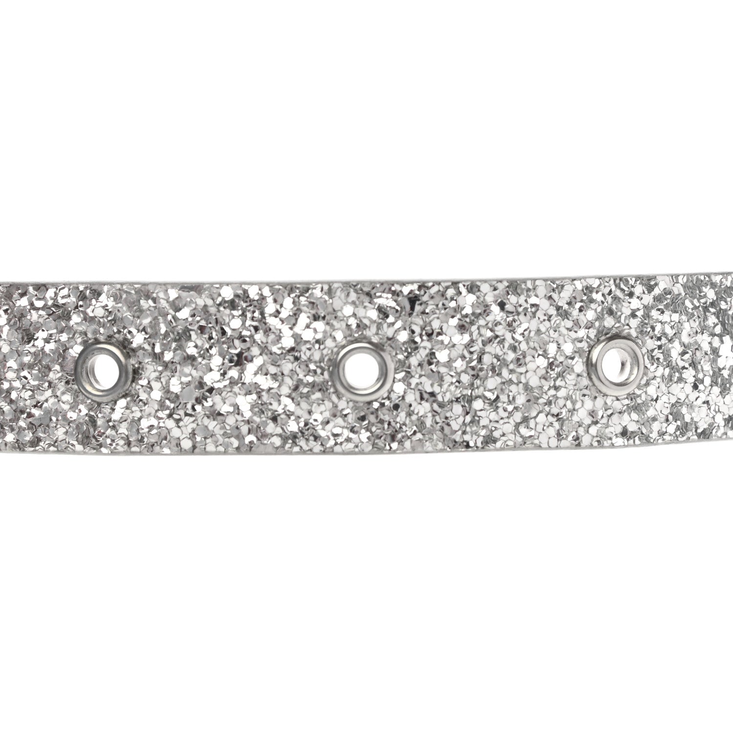 Chanel Glitter Calfskin CC Logo Skinny Belt 70 28 Silver 4 of 8