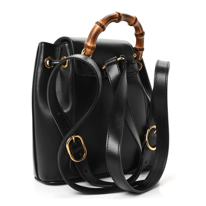 Gucci Calfskin Bamboo Backpack Black 3 of 10