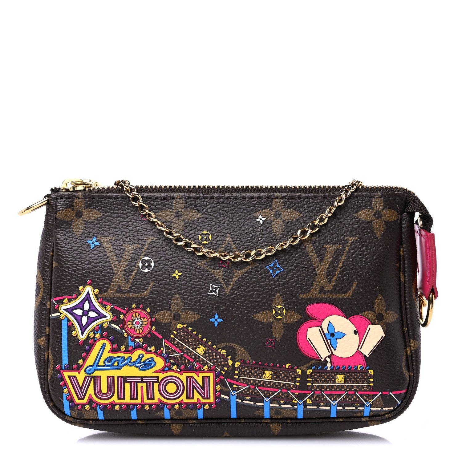 Louis Vuitton Monogram 2020 Christmas Animation Roller Coaster Mini Pochette Accessories Pivoine 1 of 11