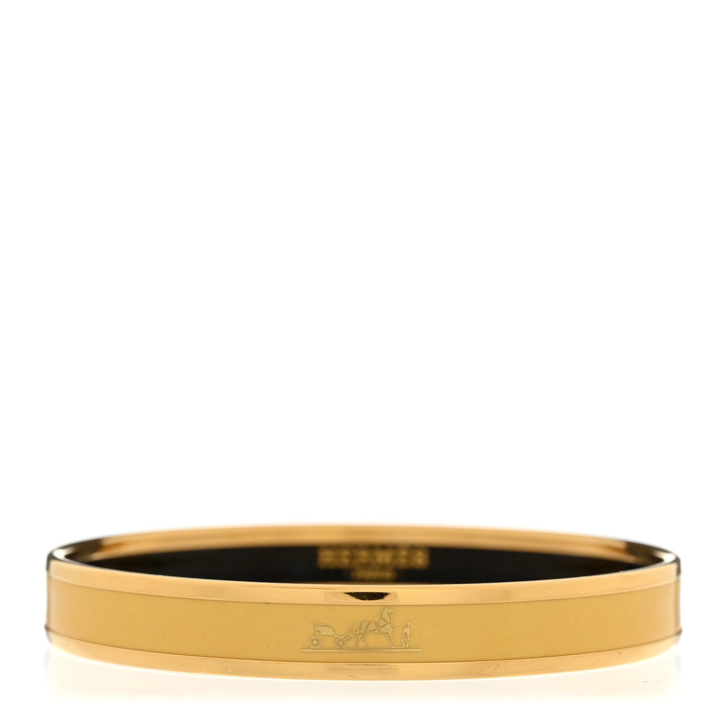 Enamel Printed Narrow Caleche Bracelet 70 Jaune De Mars