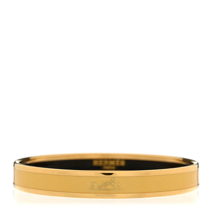 Hermes Enamel Printed Narrow Caleche Bracelet 70 Jaune De Mars 1 of 5