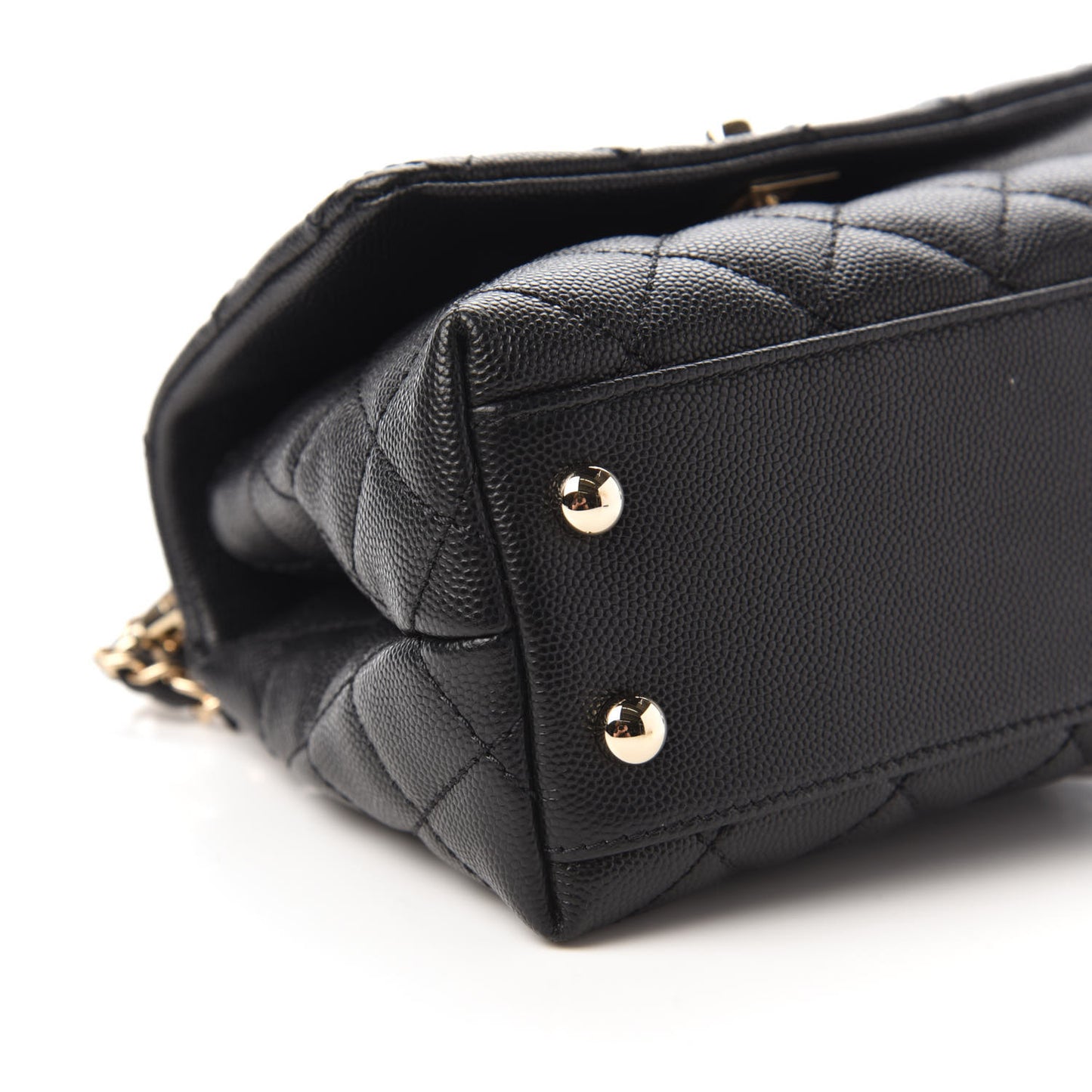 Caviar Quilted Extra Mini Coco Handle Flap Black