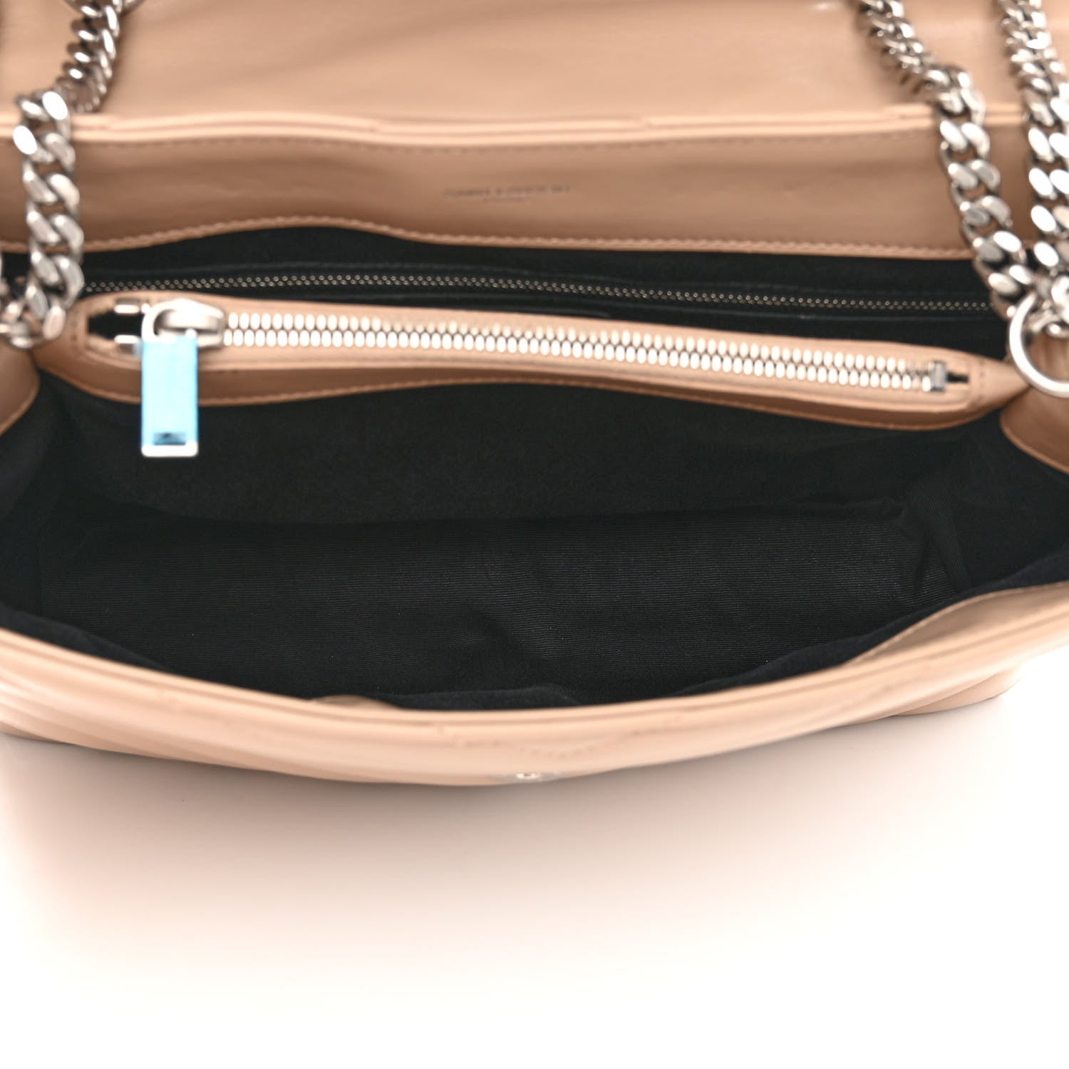 Saint Laurent Calfskin Y Quilted Monogram Medium Loulou Chain Satchel Dark Beige 4 of 15